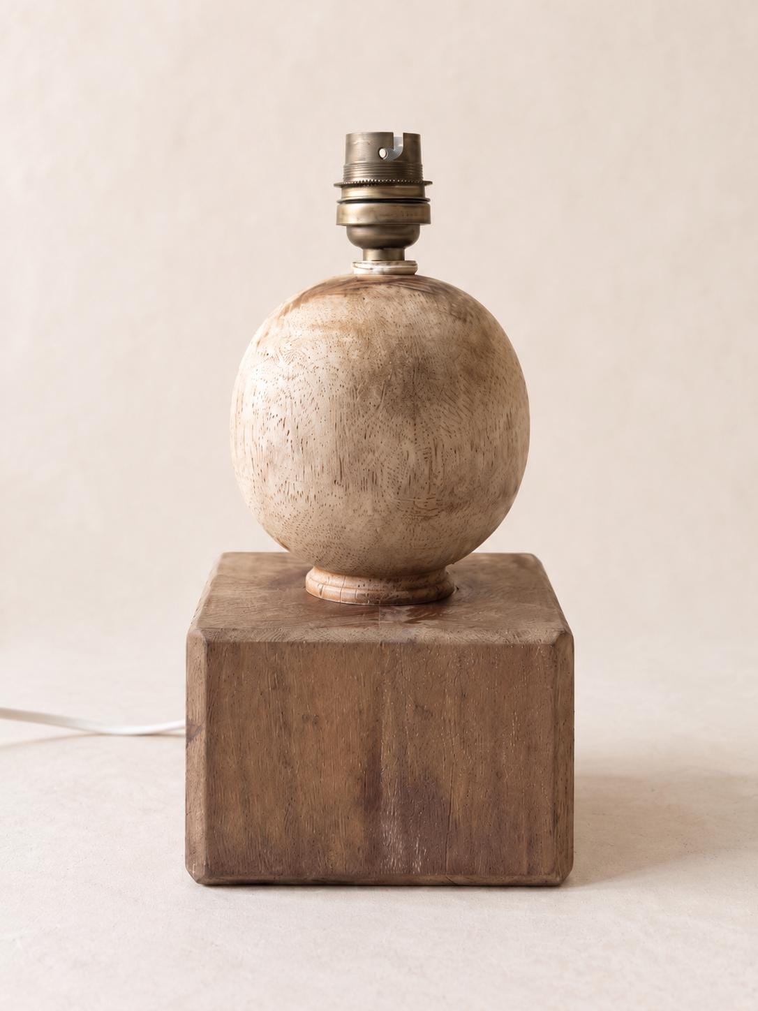 Vintage Wooden Table Lamp Base | Sculptural Organic Modern Light — photo 2