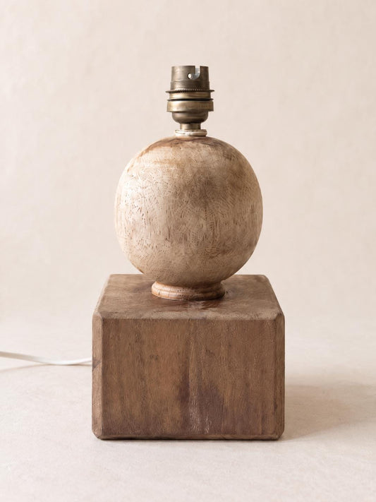 Vintage Wooden Table Lamp Base | Sculptural Organic Modern Light — photo 2