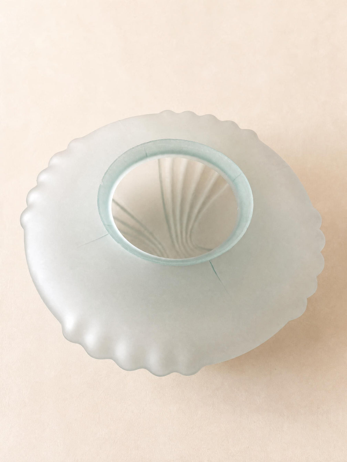 Italian 70s Frosted Glass Ceiling Lamp | Art Deco Sculptural Flush Mount Light — photo 8