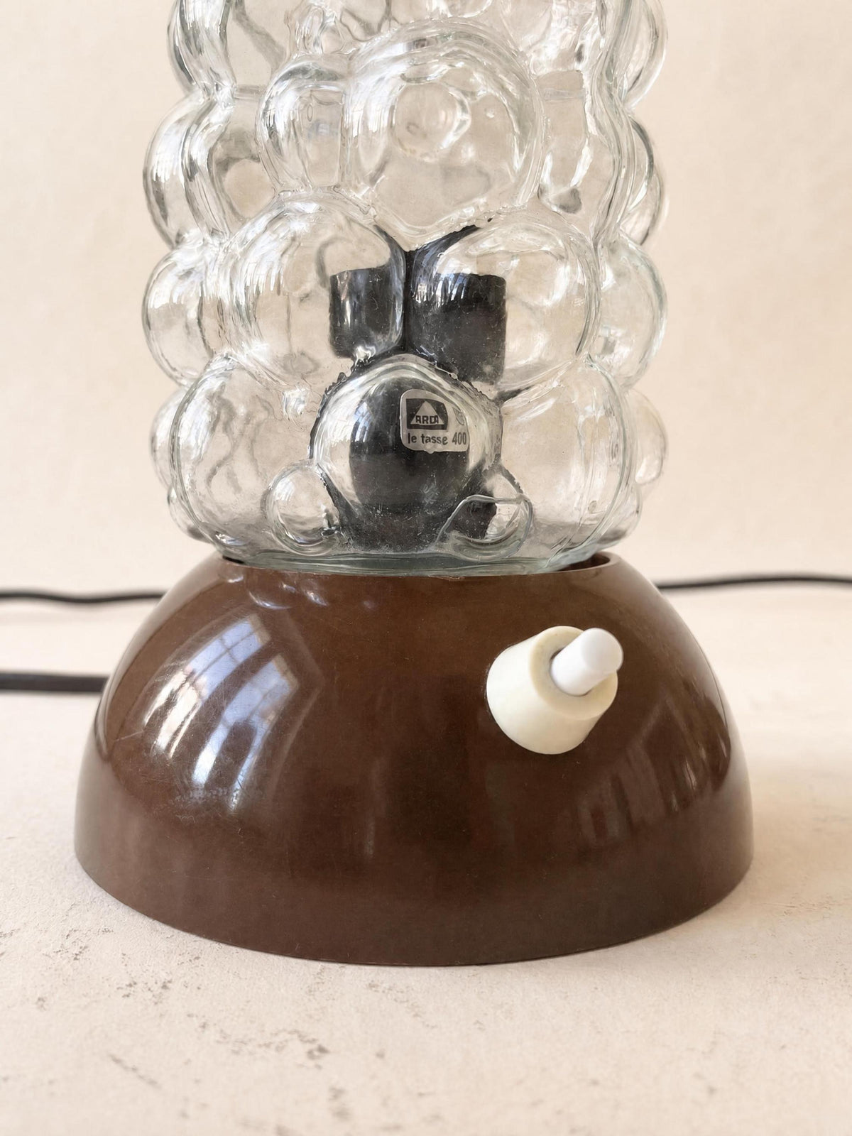German 70s Bubble Glass Table Lights | Pair of Textured Bedside Lamps — photo 4