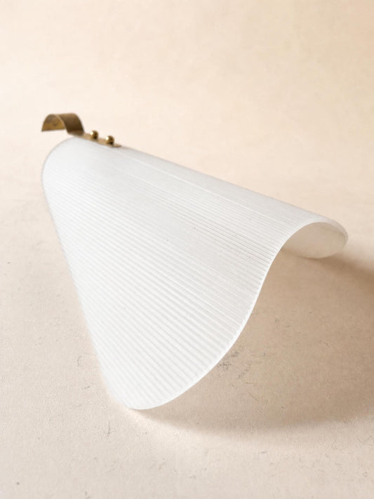 Italian 50s Perspex Wall Sconces with Brass, Pair of Sculptural Wall Lights — photo 2
