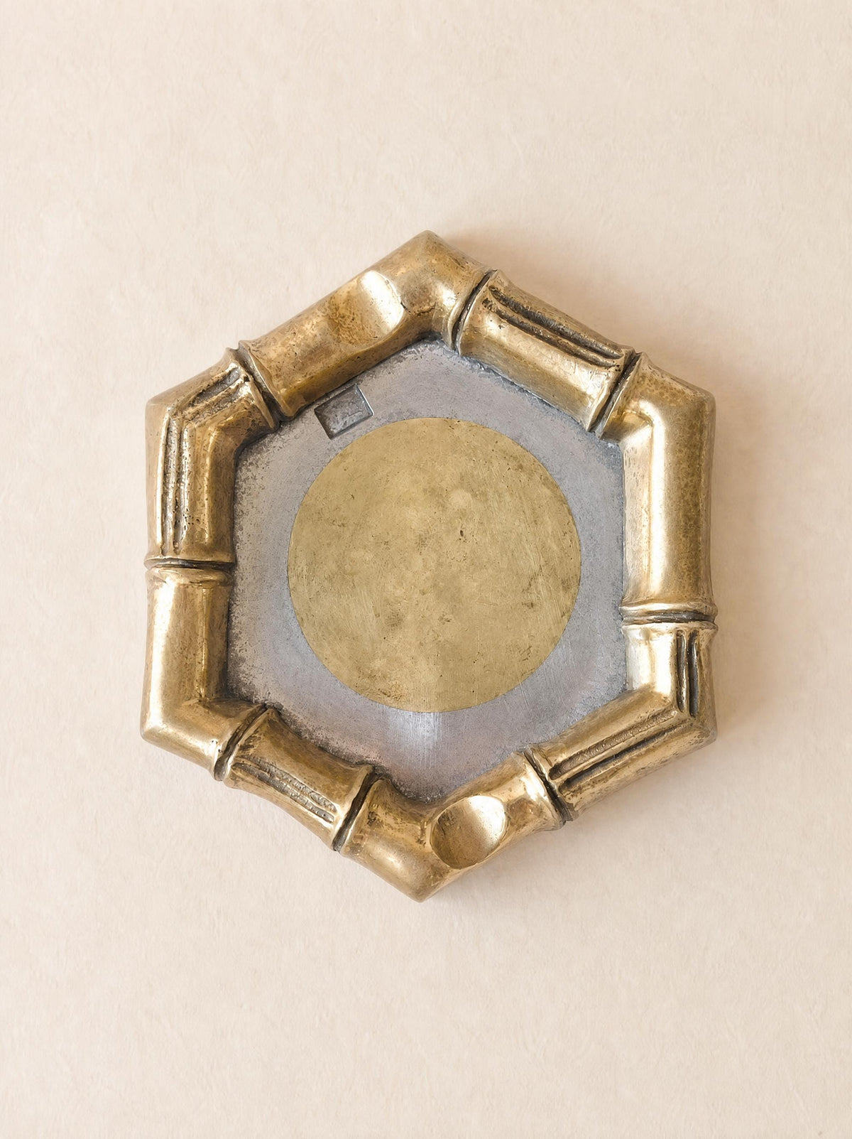 David Marshall Vintage Faux Bamboo Ashtray in Bronze and Brass — photo 3