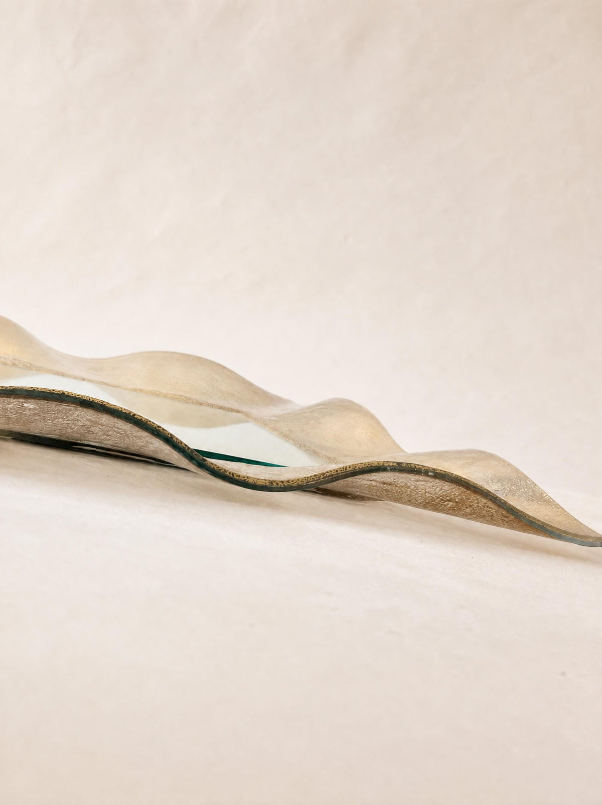 Vintage Murano Albatros Gold Glass Mirror, Organic Shape — photo 7