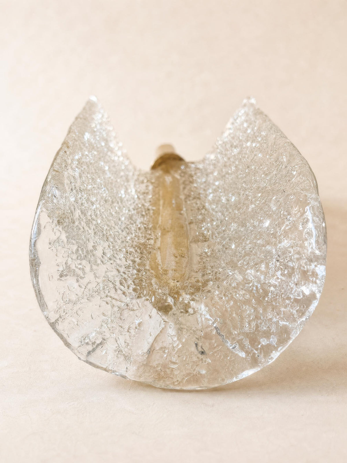 Italian 80s Murano Glass Wall Sconces | Barovier & Toso Brass Wall Lights Pair — photo 4