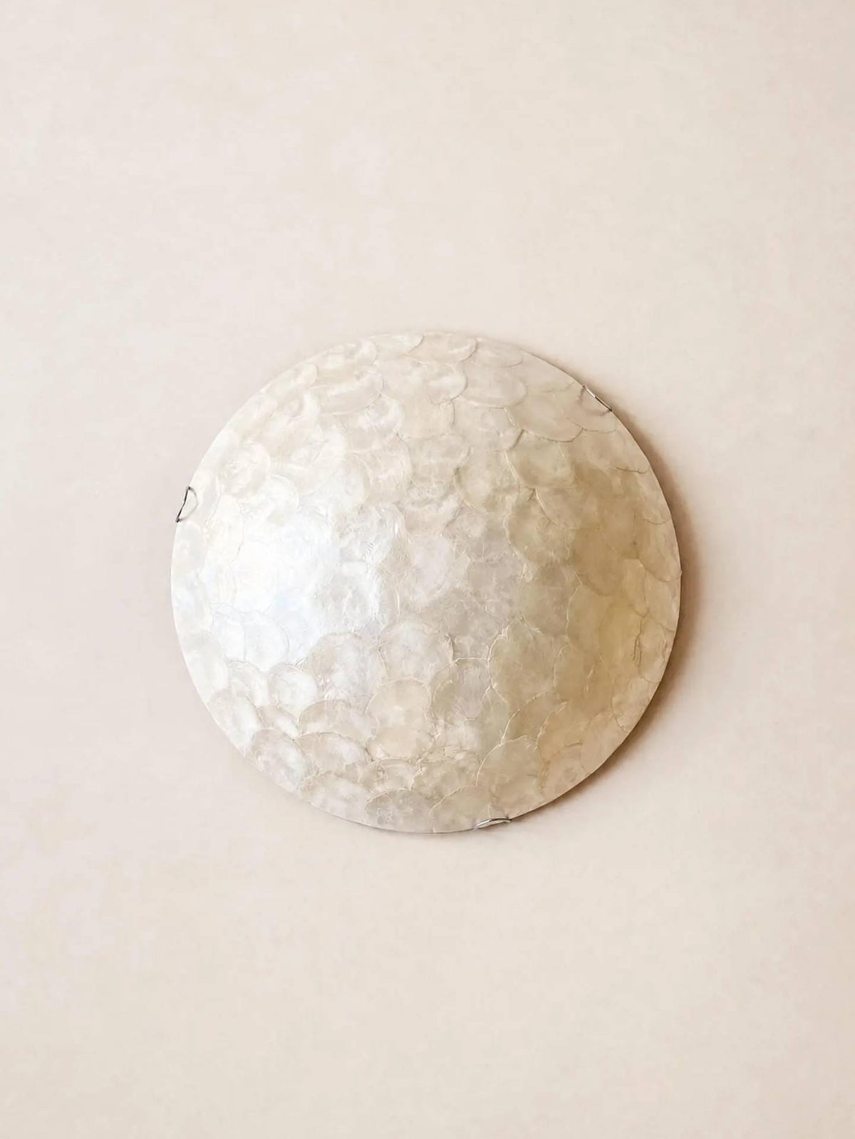 Vintage Capiz Shell Flush Mount Ceiling Light | Round Wall or Ceiling Lamp — photo 1
