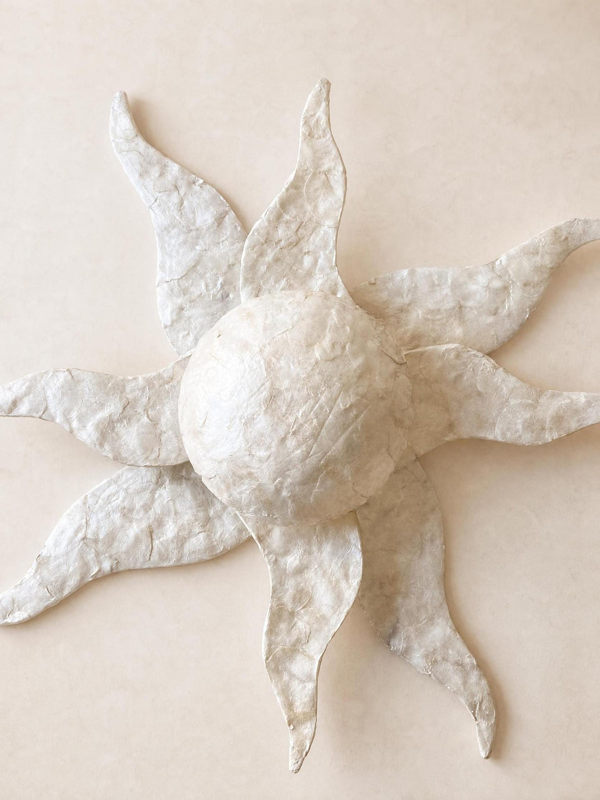 Italian 90s Capiz Shell Wall Light | Sunburst Wall Sconce — photo 3