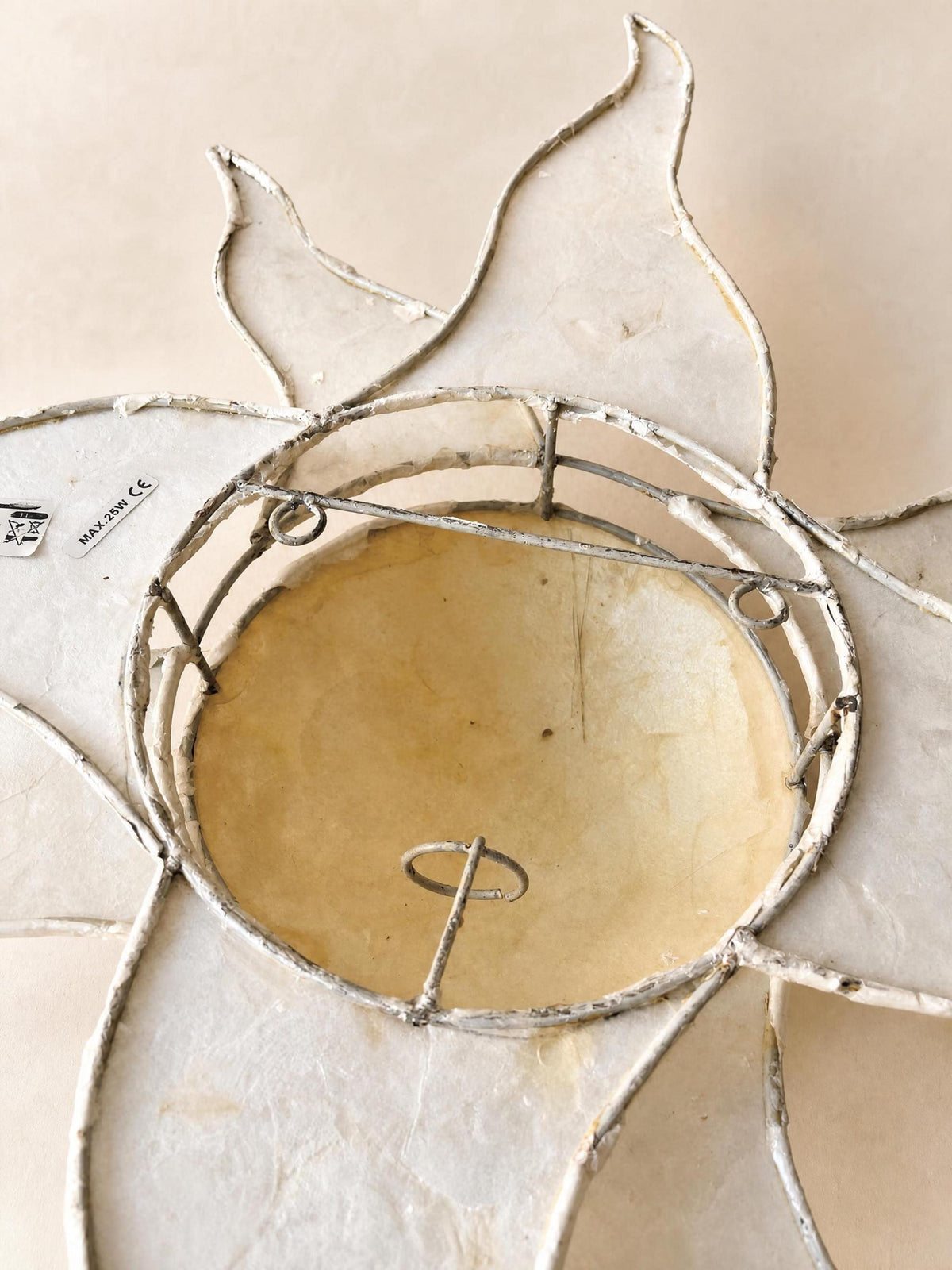 Italian 90s Capiz Shell Wall Light | Sunburst Wall Sconce — photo 10