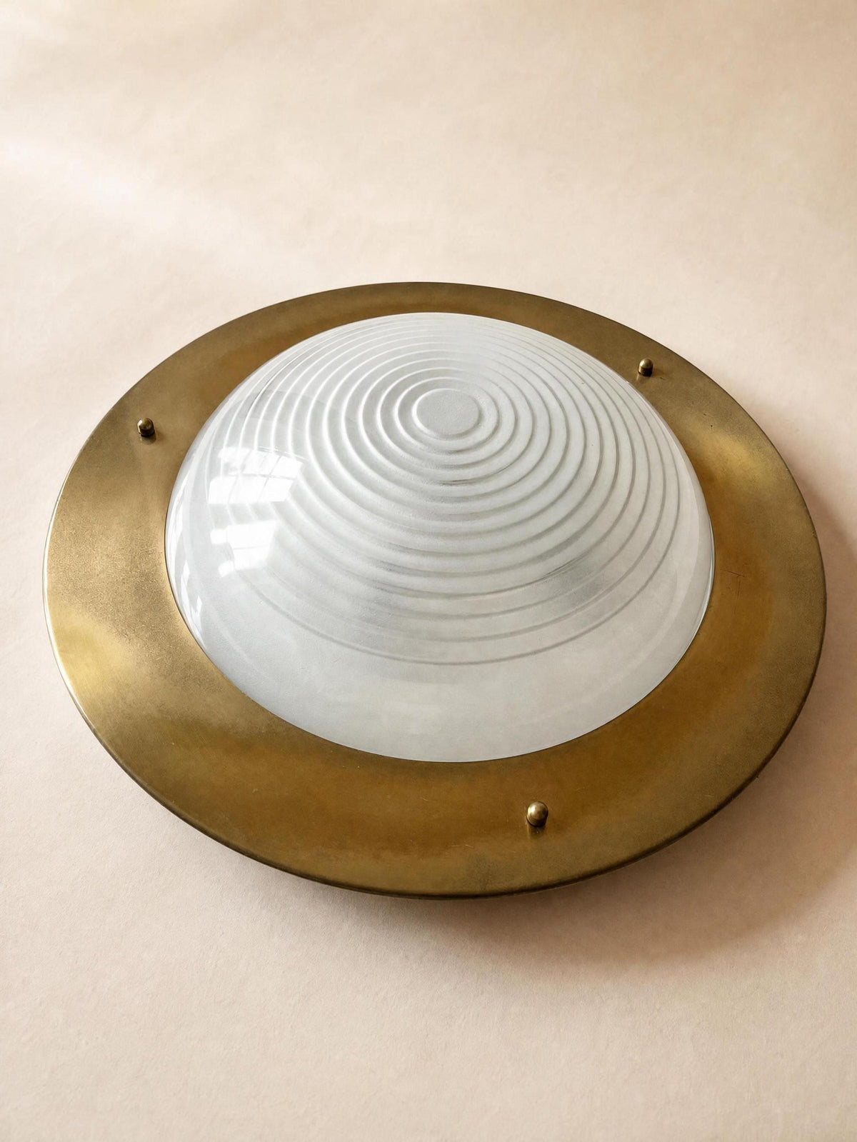 Italian 70s Brass Flush Mount Ceiling Lamp (45 cm / 18 in) — photo 3