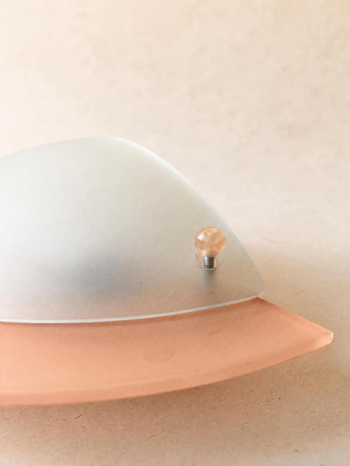 Italian 90s Memphis Style Glass Wall Sconce Pair | Pink Perspex Wall Lights — photo 7