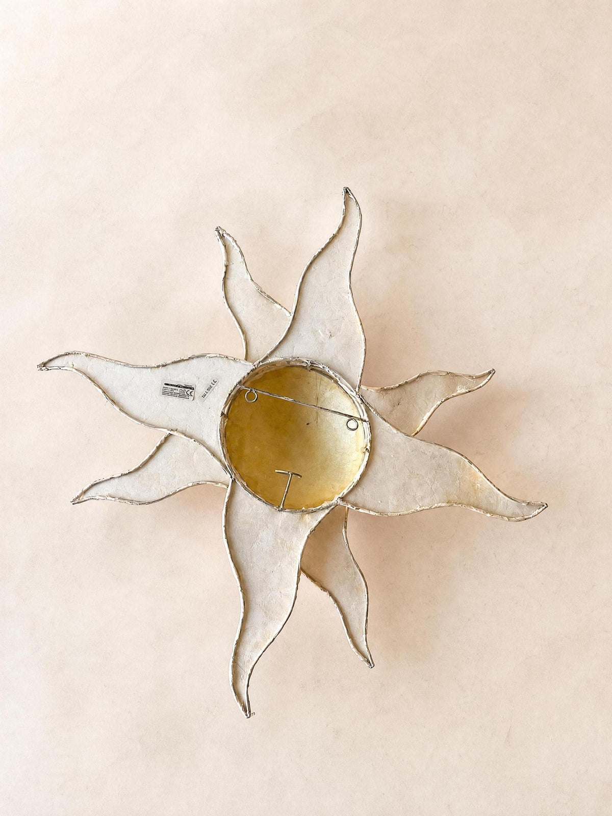 Italian 90s Capiz Shell Wall Light | Sunburst Wall Sconce — photo 9