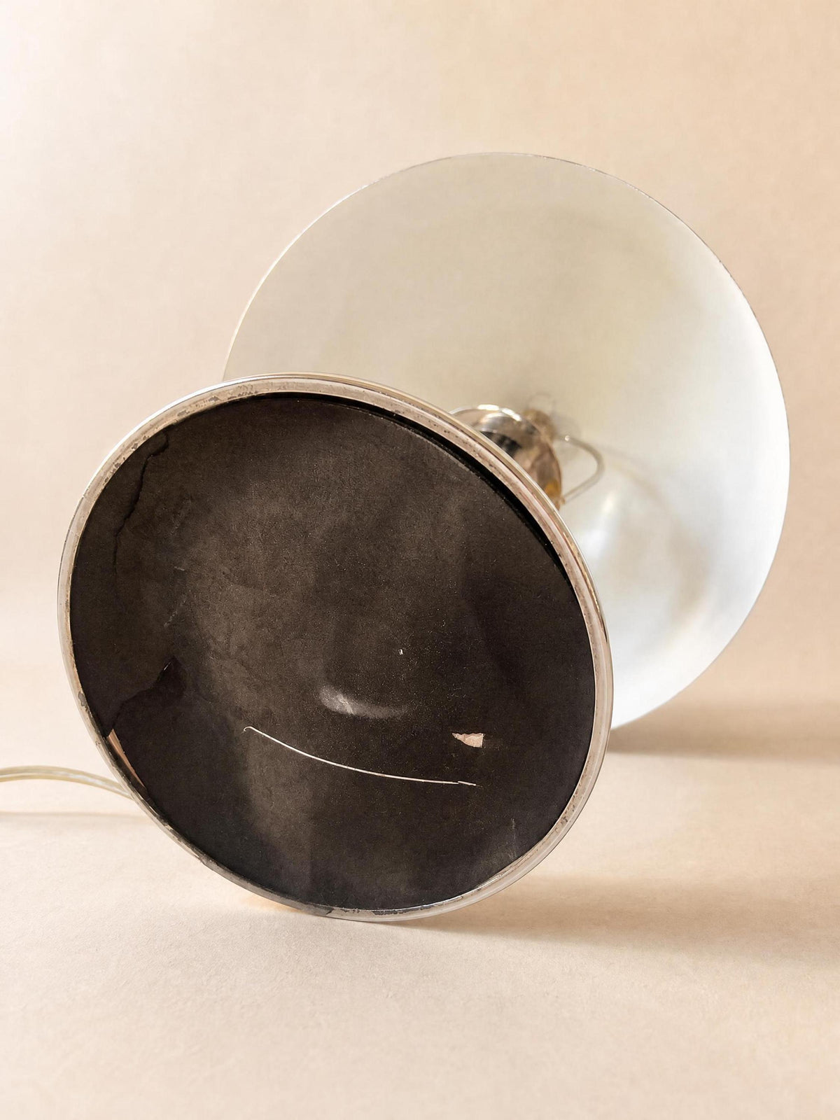 Vintage Chrome Mushroom Table Lamp | Space Age Desk Light — photo 6