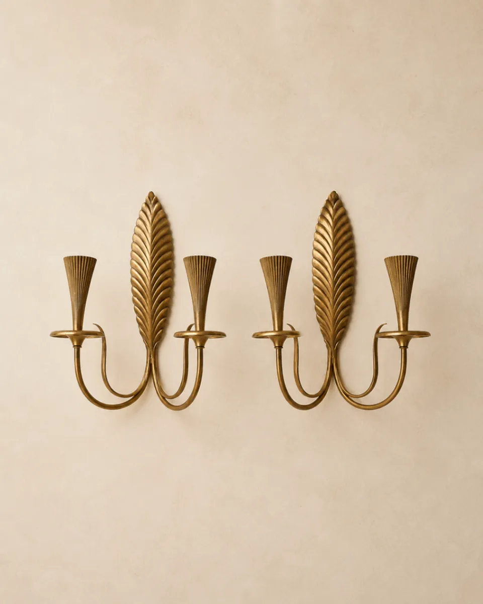 Italian vintage brass wall sconces.