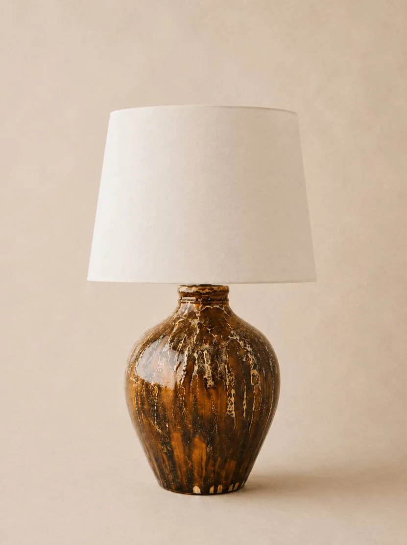 French 1950s ceramic table light.