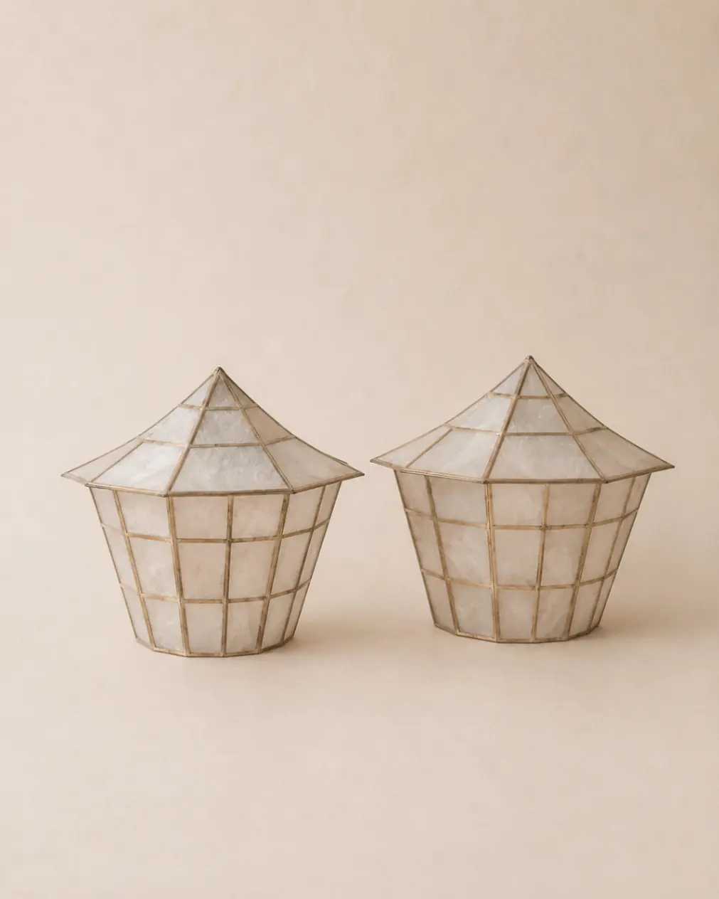 Vintage Capiz Shell wall sconces.