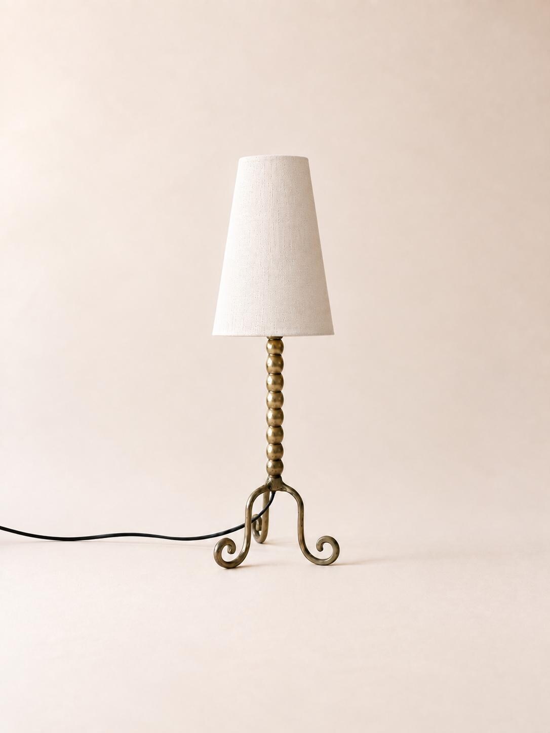 Italian Post-Modern 80s Table Lamp Base | Tripod Scroll Foot Accent Light — photo 1