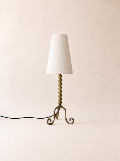 Italian Post-Modern 80s Table Lamp Base | Tripod Scroll Foot Accent Light — photo 1