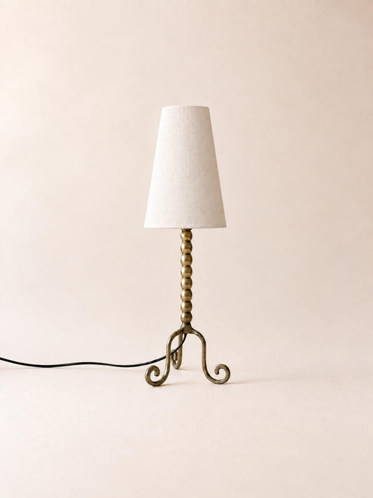 Italian Post-Modern 80s Table Lamp Base | Tripod Scroll Foot Accent Light — photo 1
