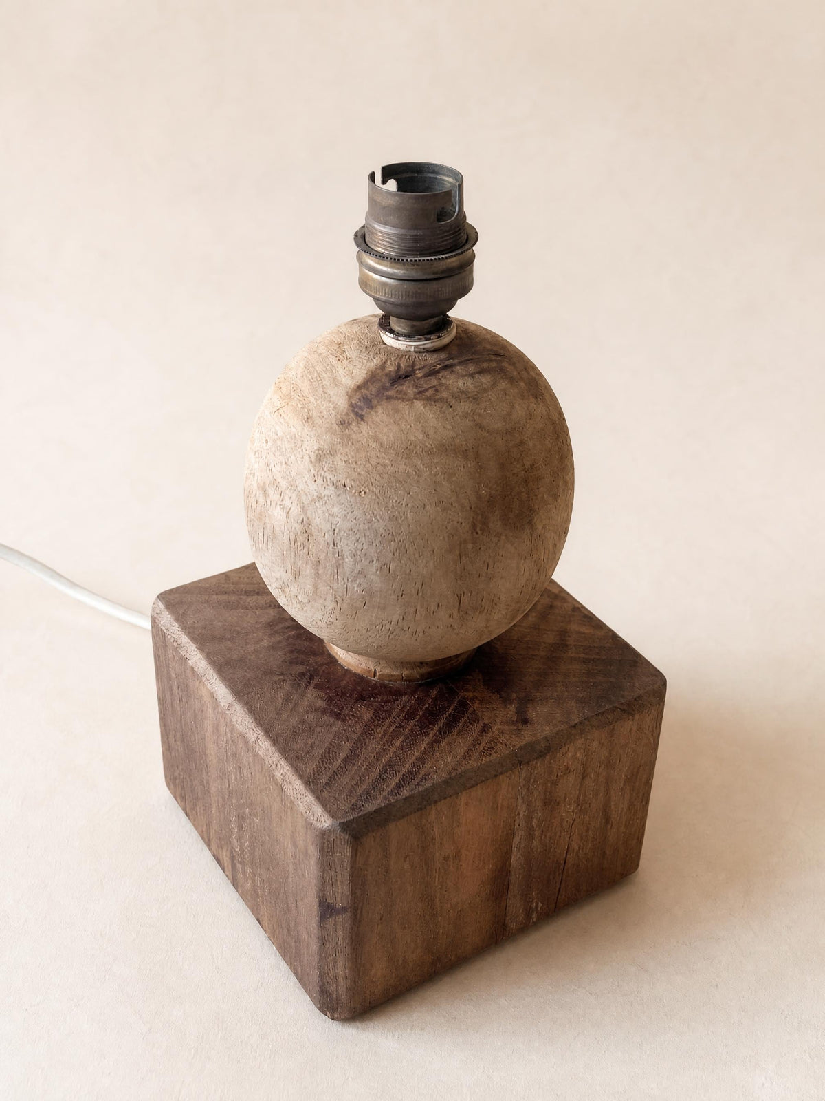 Vintage Wooden Table Lamp Base | Sculptural Organic Modern Light — photo 3