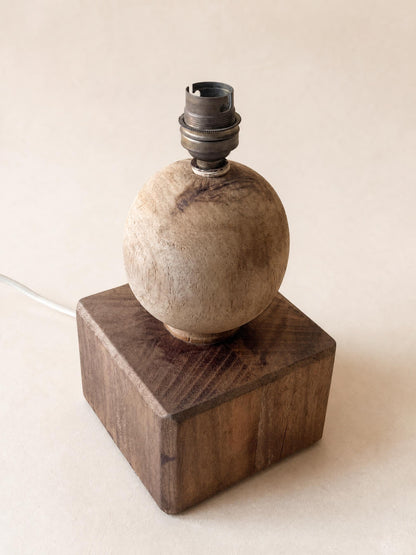 Vintage Wooden Table Lamp Base | Sculptural Organic Modern Light — photo 3