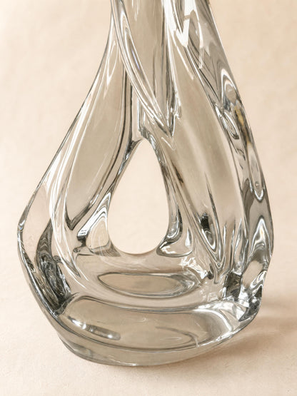 French Vintage Sculptural Clear Glass Table Lamp Base | Organic Modern Lighting — photo 3