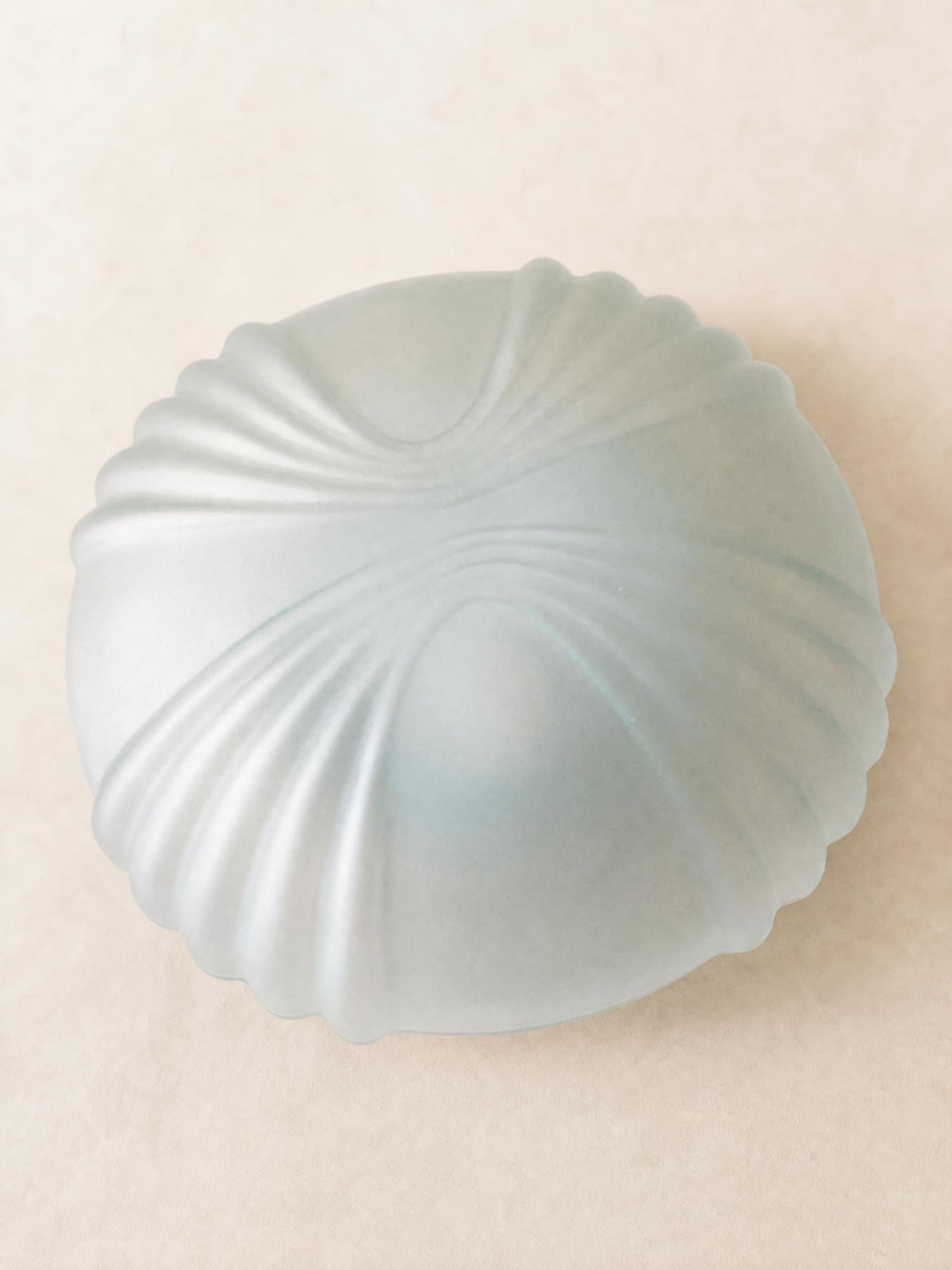 Italian 70s Frosted Glass Ceiling Lamp | Art Deco Sculptural Flush Mount Light — photo 5