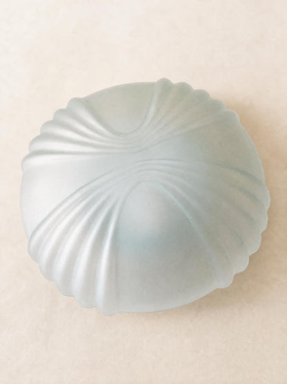 Italian 70s Frosted Glass Ceiling Lamp | Art Deco Sculptural Flush Mount Light — photo 5