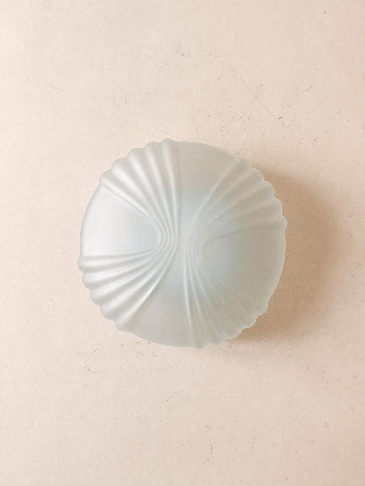 Italian 70s Frosted Glass Ceiling Lamp | Art Deco Sculptural Flush Mount Light — photo 1