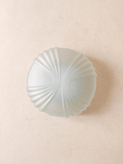 Italian 70s Frosted Glass Ceiling Lamp | Art Deco Sculptural Flush Mount Light — photo 1