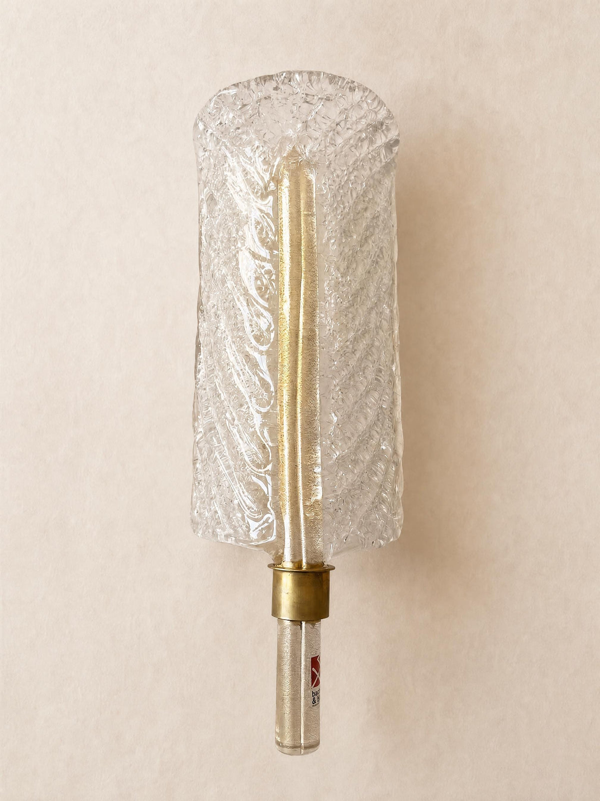 Italian 80s Murano Glass Wall Sconces | Barovier & Toso Brass Wall Lights Pair — photo 8