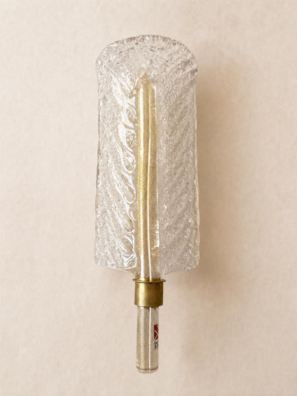 Italian 80s Murano Glass Wall Sconces | Barovier & Toso Brass Wall Lights Pair — photo 8