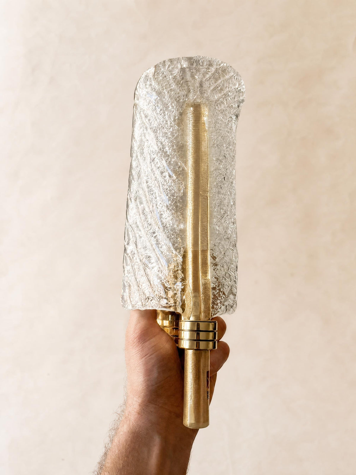 Italian 80s Murano Glass Wall Sconces | Barovier & Toso Brass Wall Lights Pair — photo 9
