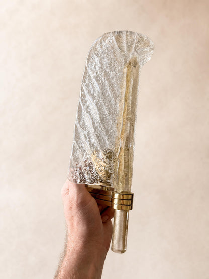 Italian 80s Murano Glass Wall Sconces | Barovier & Toso Brass Wall Lights Pair — photo 10