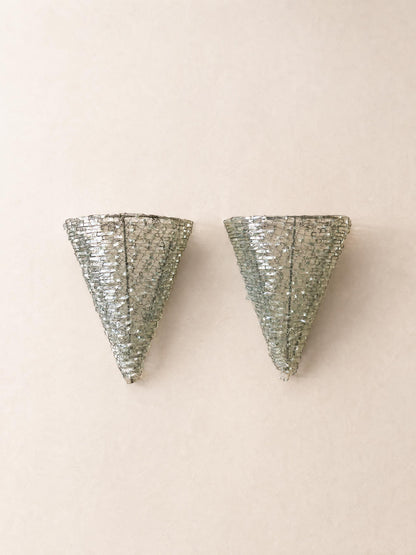 1 of 5 French 70s Glass Wall Sconces | Sculptural Wired Slab Glass Light — photo 1