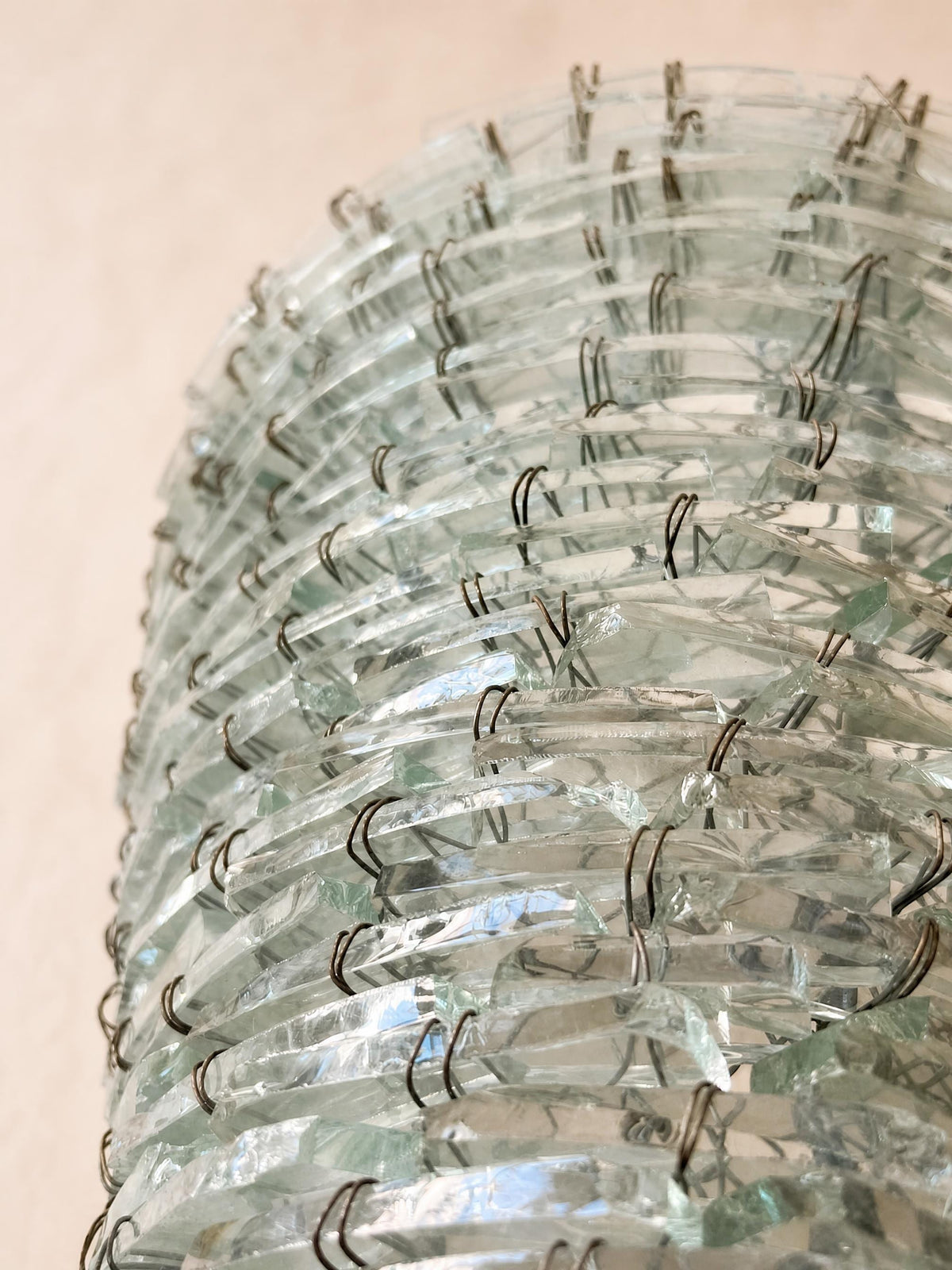 1 of 5 French 70s Glass Wall Sconces | Sculptural Wired Slab Glass Light — photo 10
