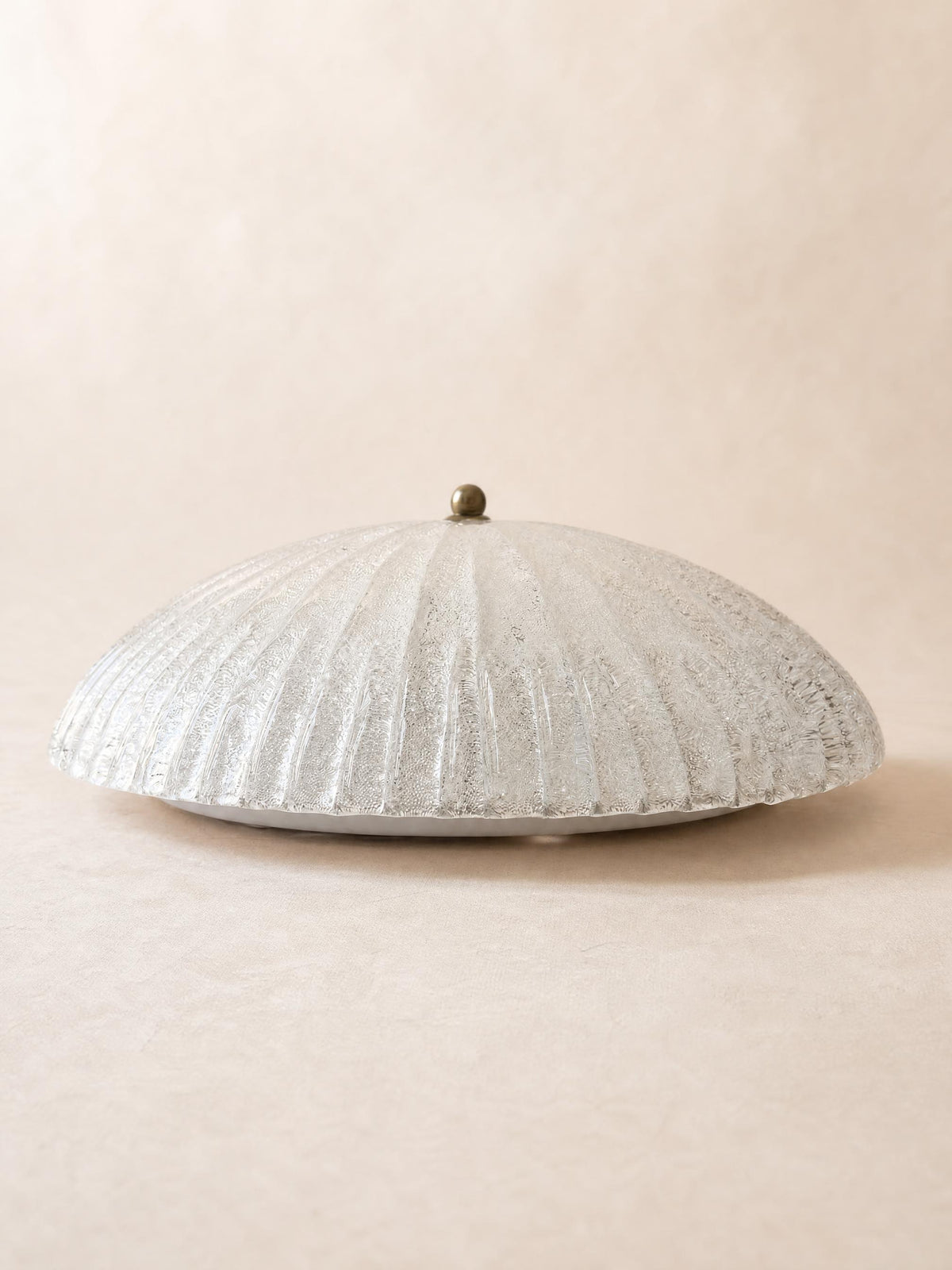 Italian 70s Textured Murano Glass Ceiling Lamp | Flush Mount Light — photo 5