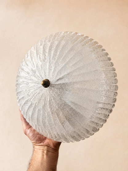 Italian 70s Textured Murano Glass Ceiling Lamp | Flush Mount Light — photo 6