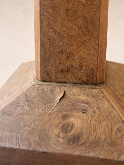 French 1940s Art Deco Wood Table Lamp Base with Brass Socket — photo 6