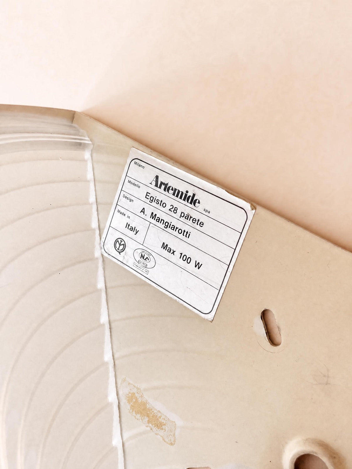 Pair of Italian 80s Artemide Egisto 28 Frosted Glass Wall Sconces by A. Mangiarotti — photo 8