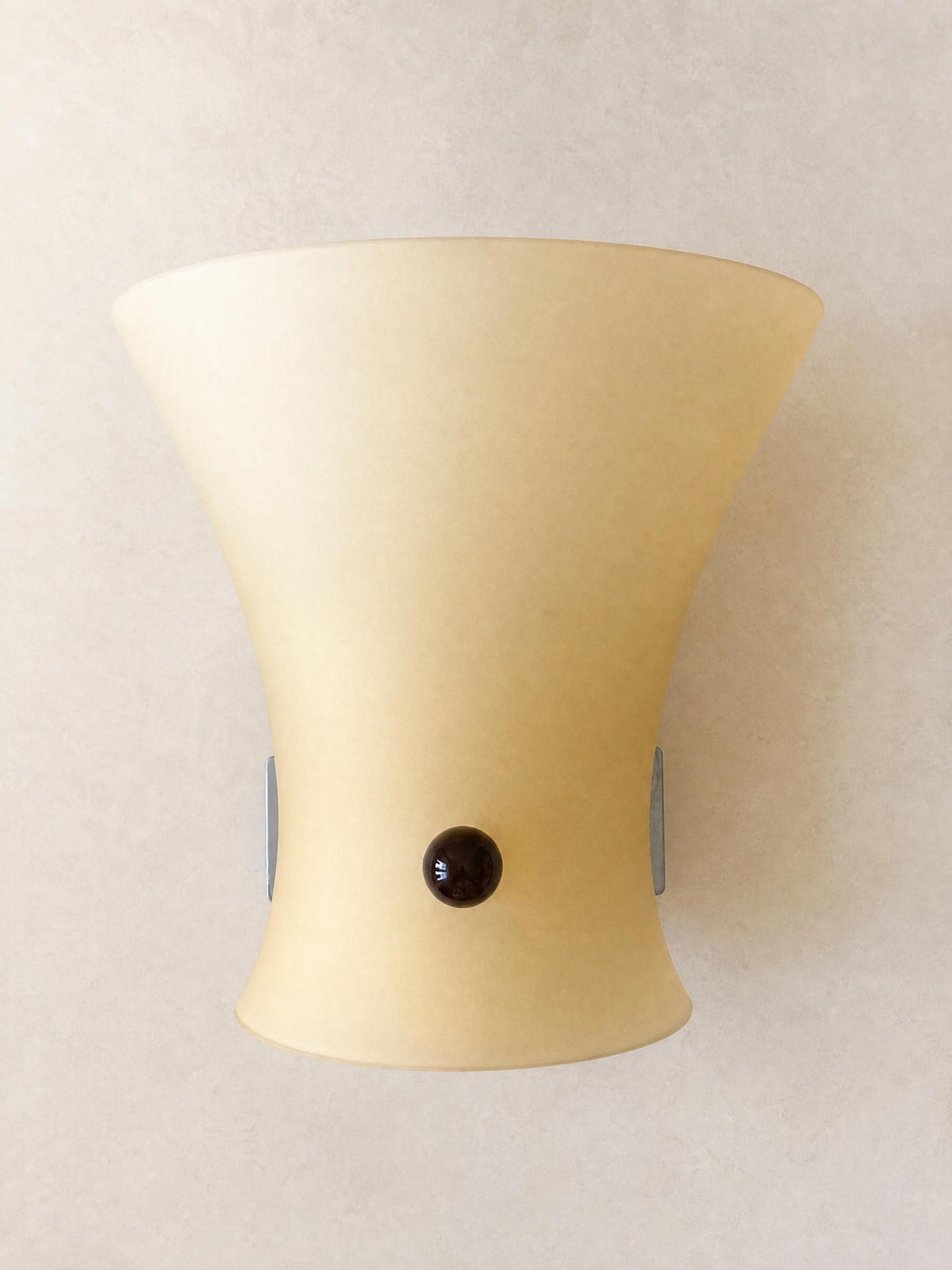 Set of 3 Italian 80s Itre Wall Lights in Opaline Glass, Yellow Eggshell Sculptural Sconces — photo 3