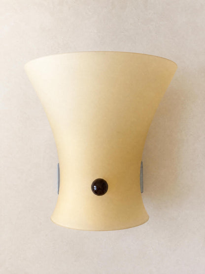 Set of 3 Italian 80s Itre Wall Lights in Opaline Glass, Yellow Eggshell Sculptural Sconces — photo 3