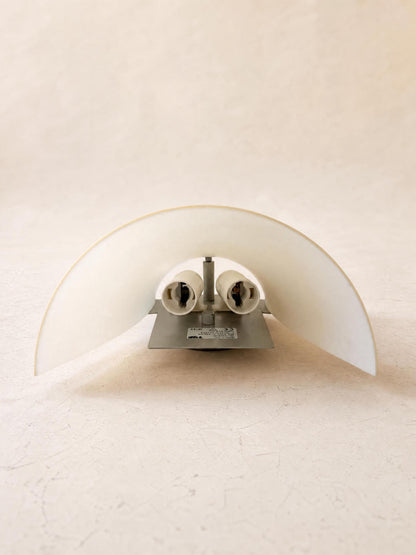 Set of 3 Italian 80s Itre Wall Lights in Opaline Glass, Yellow Eggshell Sculptural Sconces — photo 10