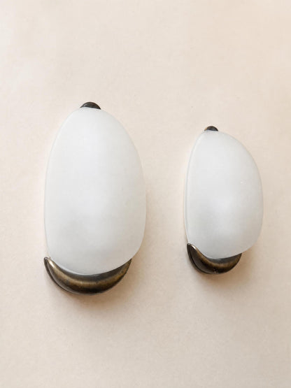 Italian 90s Frosted Glass Wall Sconces, Pair of Organic Modern Wall Lights — photo 2