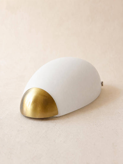 French 80s Opaline Glass Wall Sconces | Pair of Brass Accent Wall Lights — photo 4