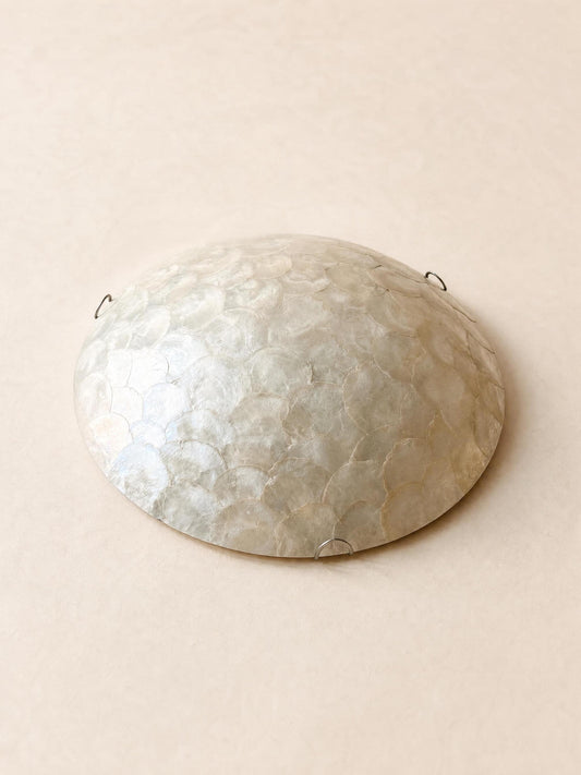 Vintage Capiz Shell Flush Mount Ceiling Light | Round Wall or Ceiling Lamp — photo 2