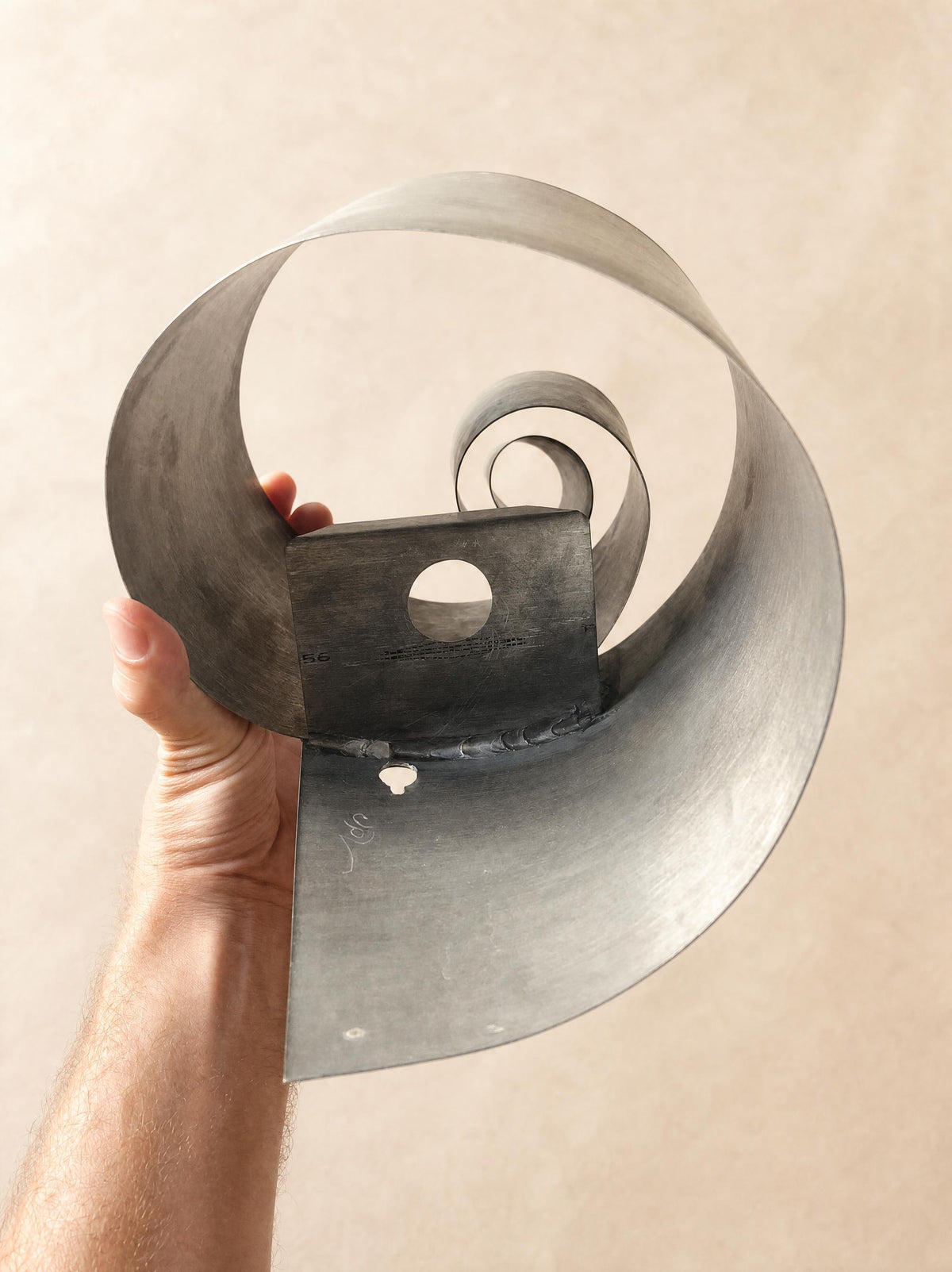 Abstract Steel Wall Light, Signed One-Off from the South of France — photo 7