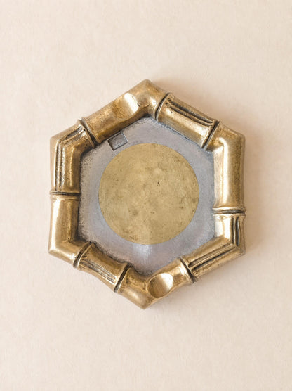 David Marshall Vintage Faux Bamboo Ashtray in Bronze and Brass — photo 3