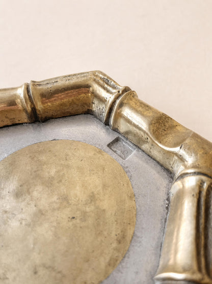 David Marshall Vintage Faux Bamboo Ashtray in Bronze and Brass — photo 6