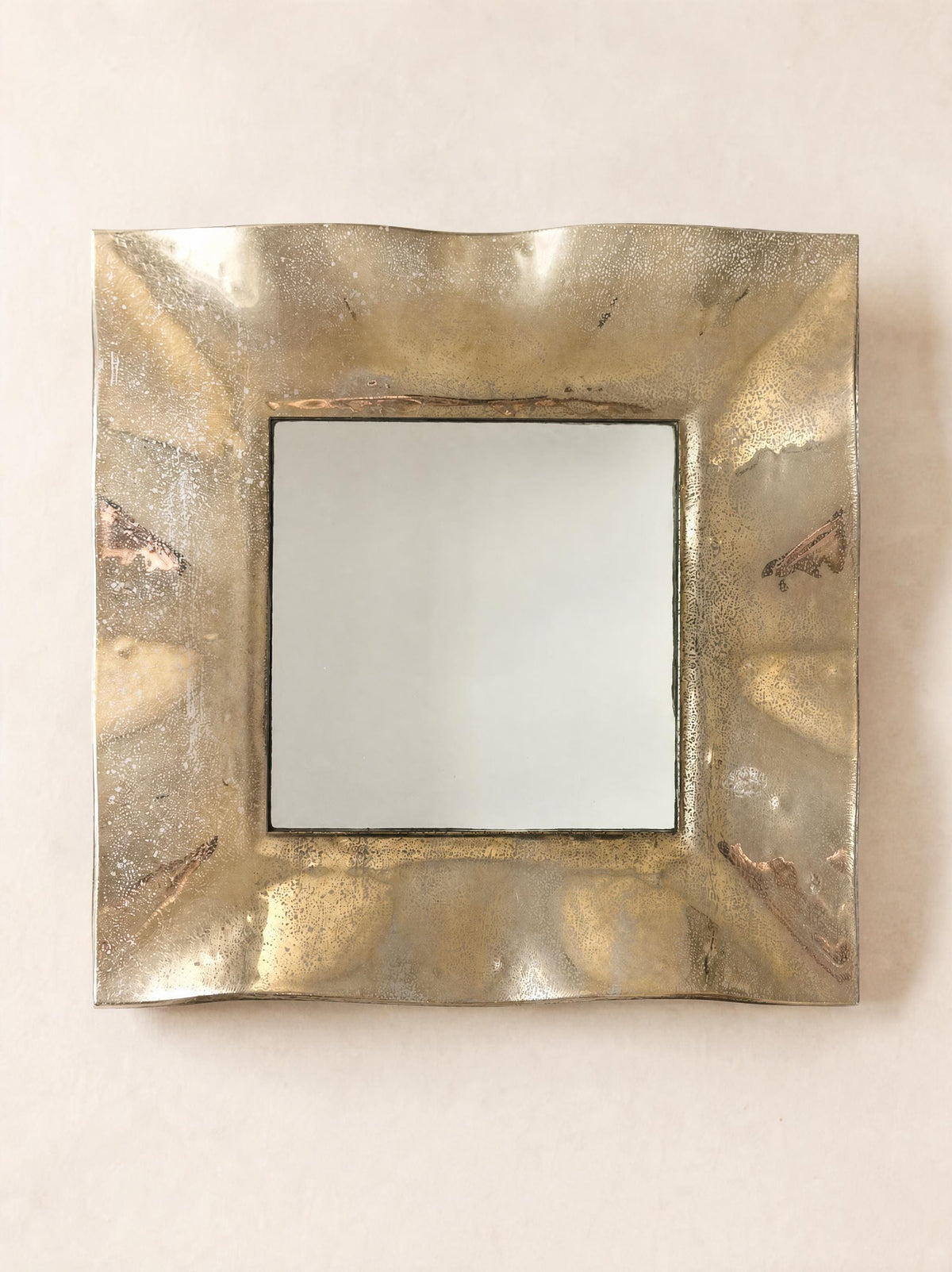 Vintage Murano Albatros Gold Glass Mirror, Organic Shape — photo 2