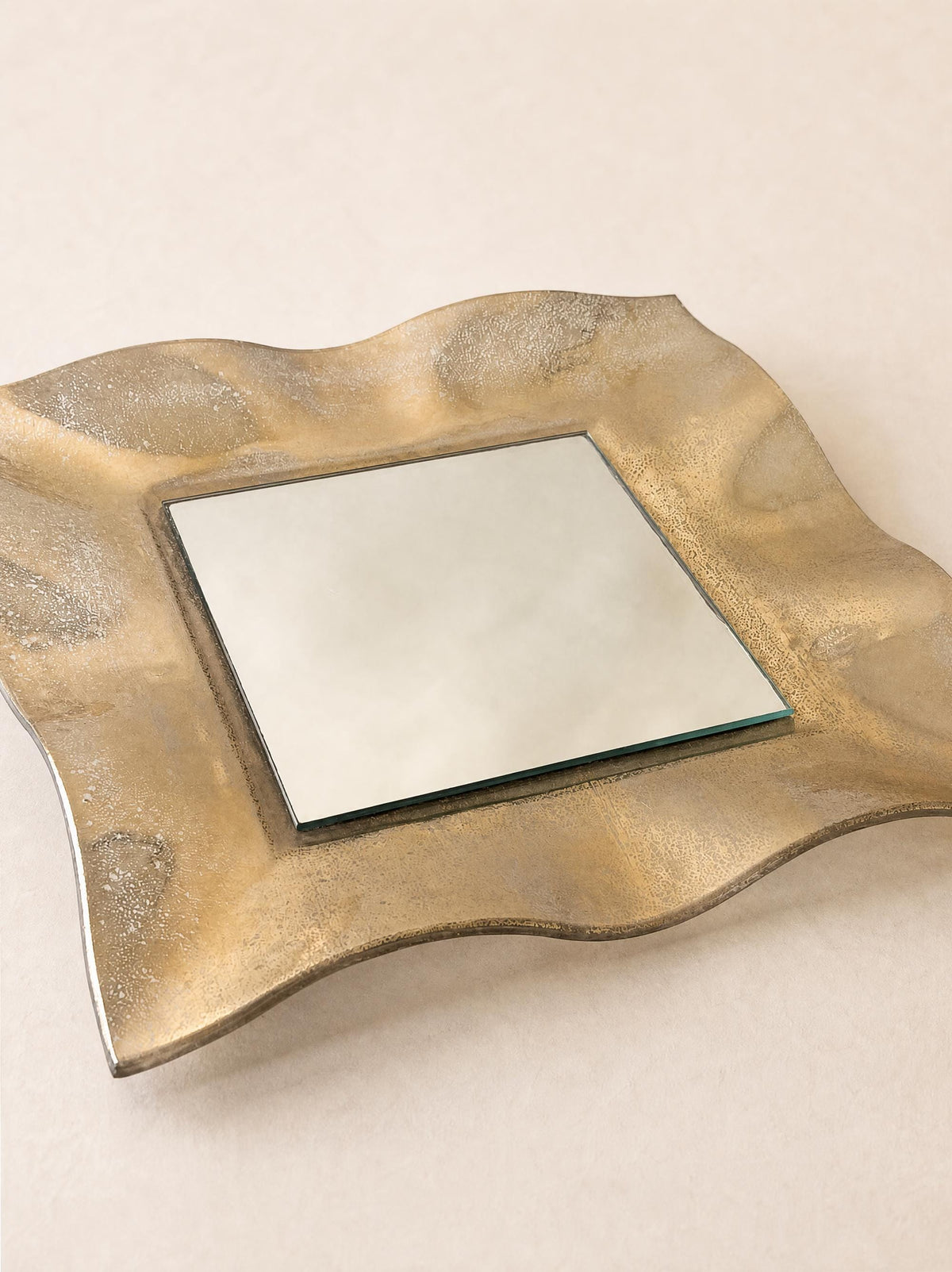 Vintage Murano Albatros Gold Glass Mirror, Organic Shape — photo 4