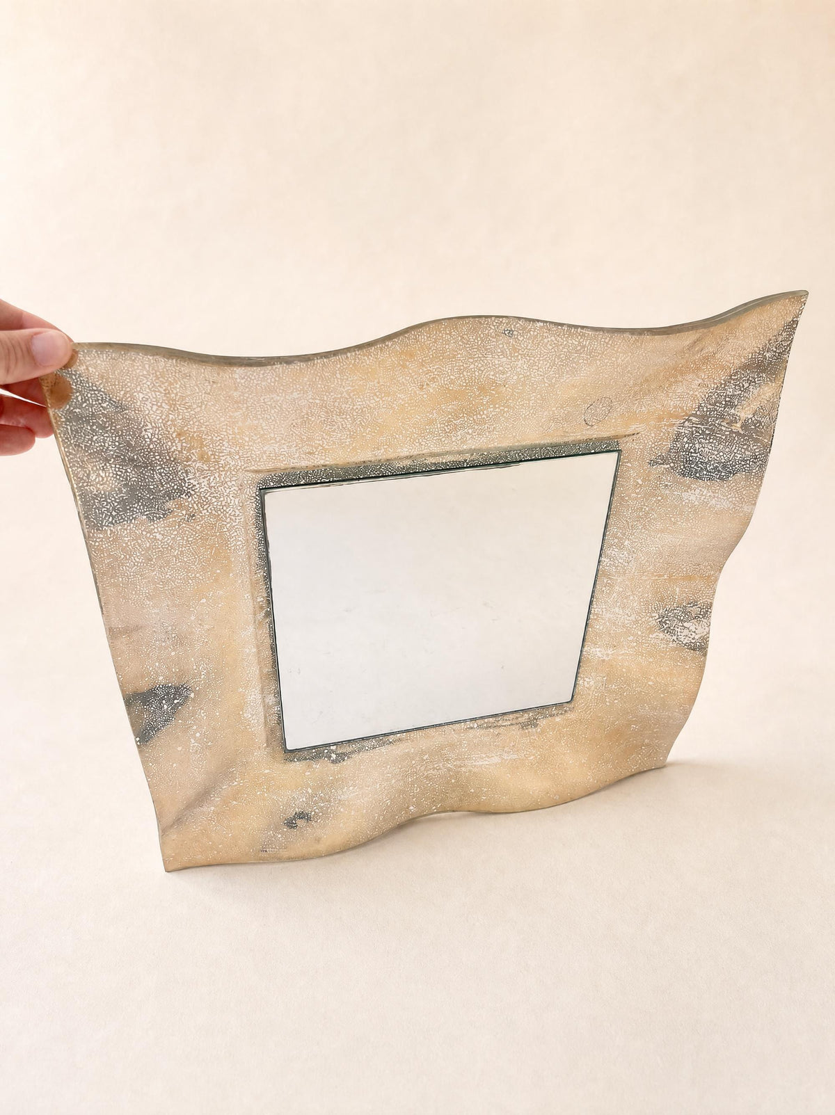 Vintage Murano Albatros Gold Glass Mirror, Organic Shape — photo 10